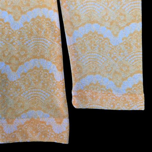 Bogner Mesh Mock Neck Top Stretchy Lite Geo Crystal Logo Light Peach Vintage M - Picture 9 of 9